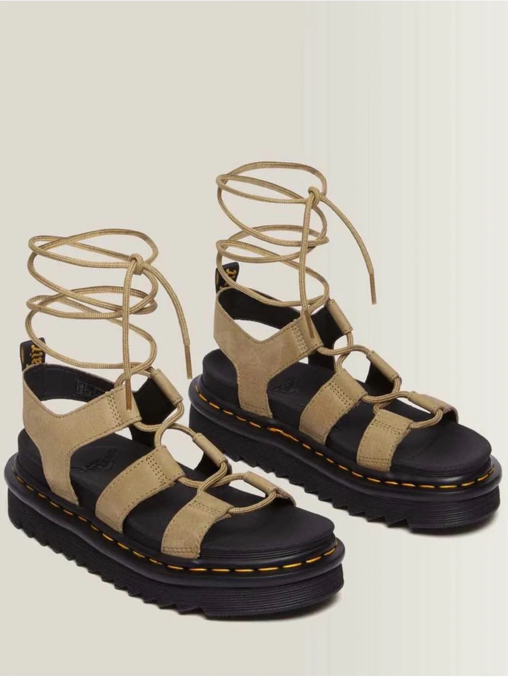 Dr. Martens Nartilla Gladiator Platform Lace-Up Sandals Tumbled Nubuck